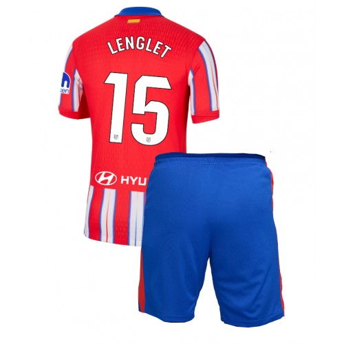 Fotballdrakt Barn Atletico Madrid Clement Lenglet #15 Hjemmedraktsett 2024-25 Kortermet (+ Korte bukser)